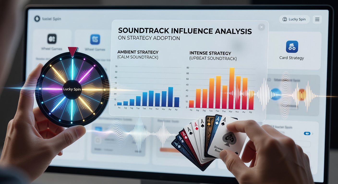 Darstellung von Soundtrack-Integration in mobilen Kartenspiel-Apps mit visuellen Effekten